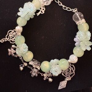 Handmade Green rose Bracelet